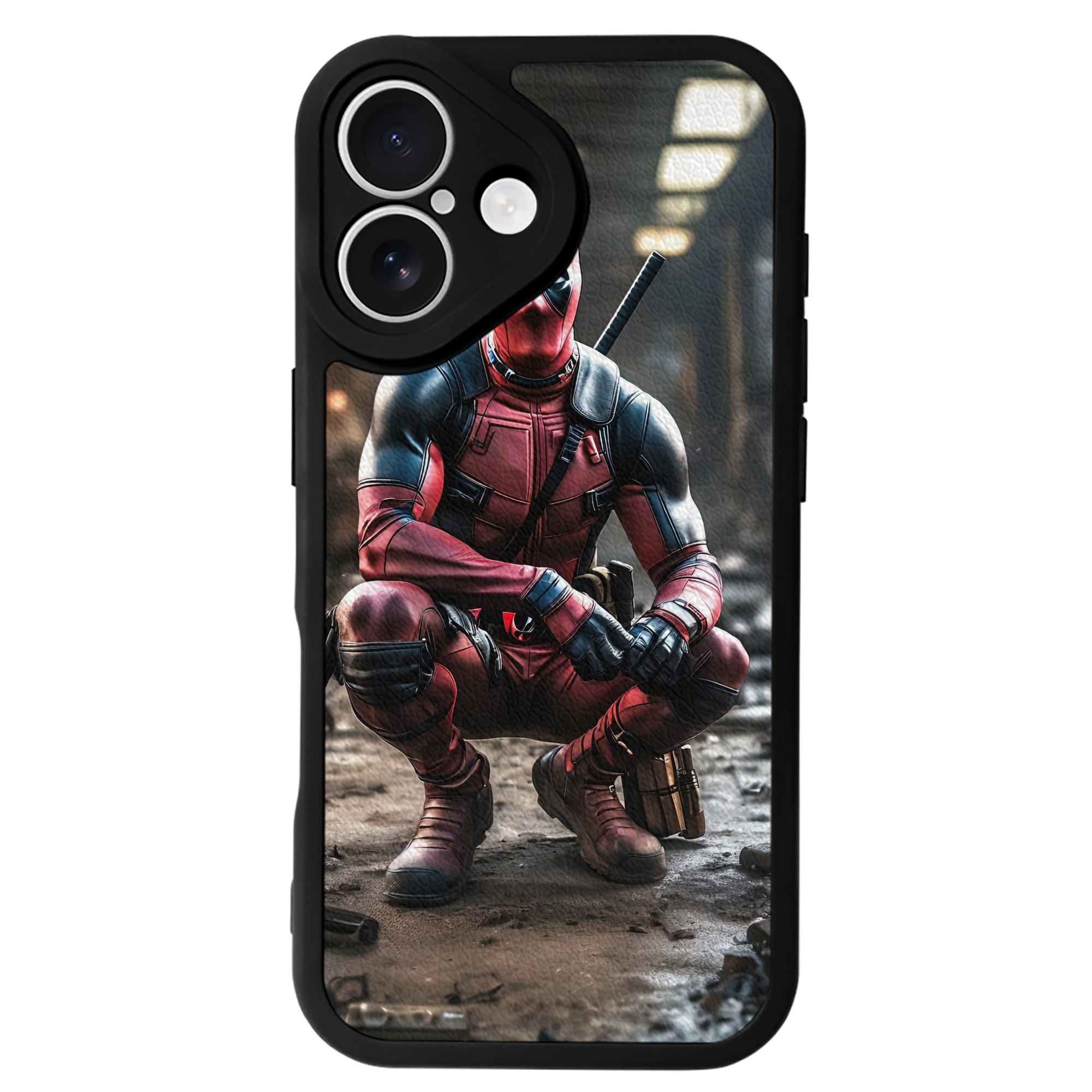 （画像用） Deadpool デッドプール 【iPhone 16シリーズ対応】シリコンスマホケース（レザー調） 材質：シリコン